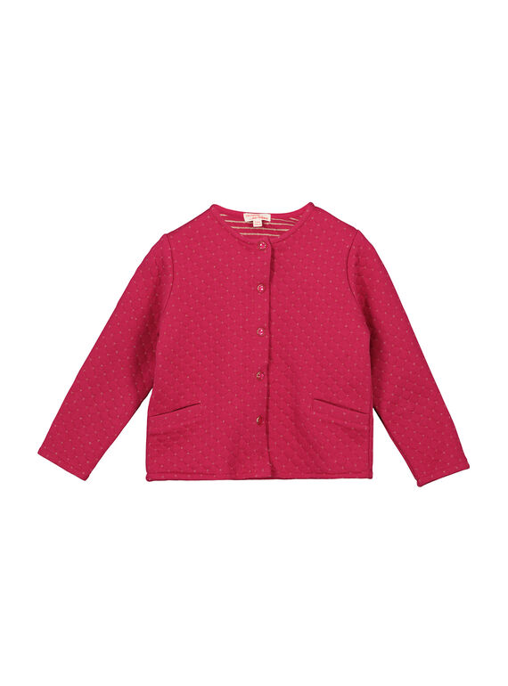 Gilet rose matelassé fille FAJOCAR2 / 19S901Y2D3C304
