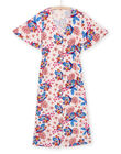 Robe longue rose poudré à imprimé exotique Femme Adulte RAMUMROB1 / 23S993G2ROBD327