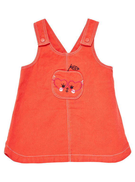 Robe salopette orange bébé fille JIVIROB2 / 20SG09D2ROBE400