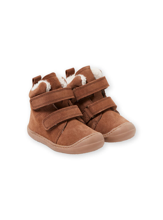 Boots flexible croûte de cuir marron bébé garçon GBGBOOTFLEX / 19WK38Y1D0D080
