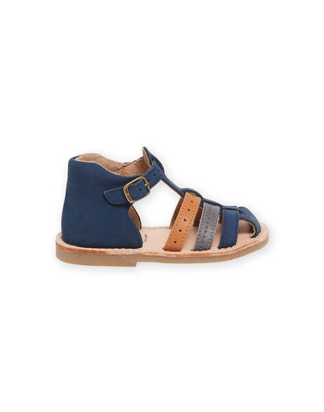 Sandales bleu marine en cuir RUSANDBRIDE / 23KK3861D0E070