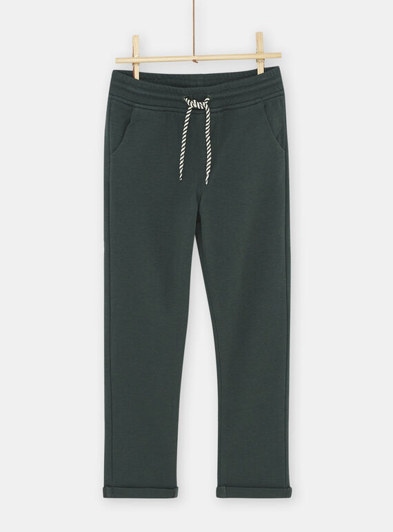 Pantalon casual vert sombre garçon SOKYOJOG1 / 23W902I1JGBG618