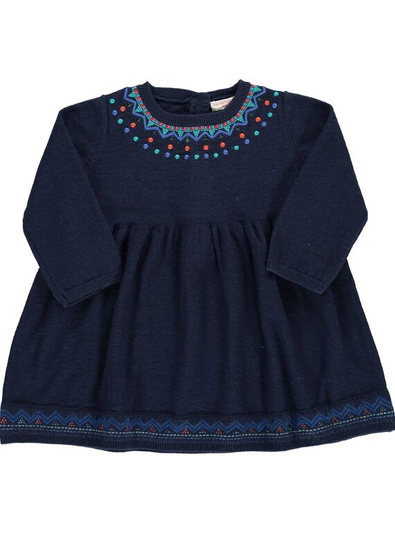 Robe manches longues bébé fille DIBLEROB3 / 18WG0993ROBC205