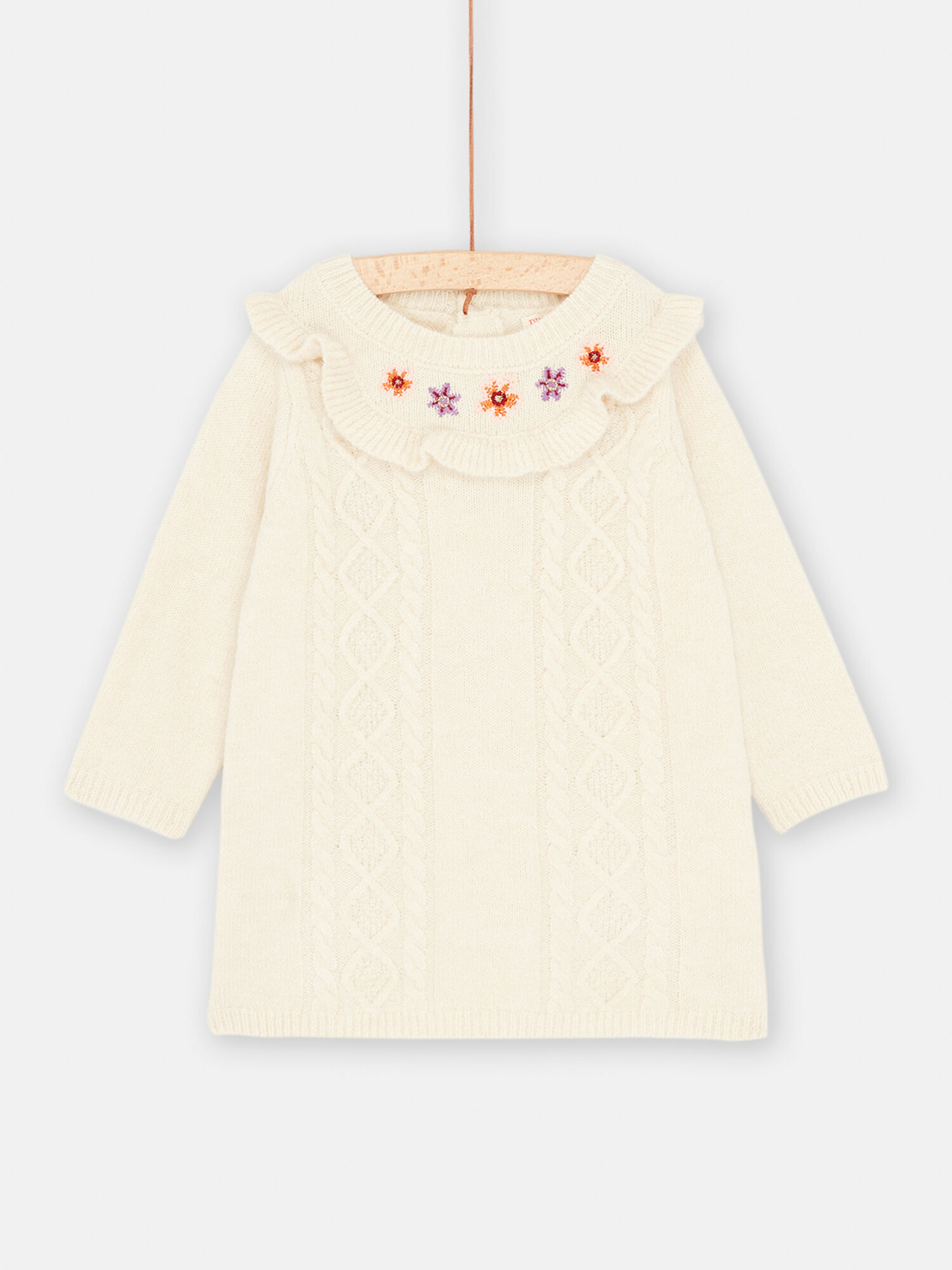 Robe pull ecrue pour bebe fille Robe DPAM