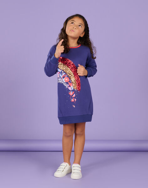 Robe sweat à motif arc-en-ciel en sequins RAPUROB2 / 23S901L2ROB703