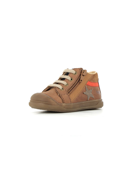 Basket montante cuir camel avec capot BOPY® PUBASETOIL / 22XK3882D3Q804