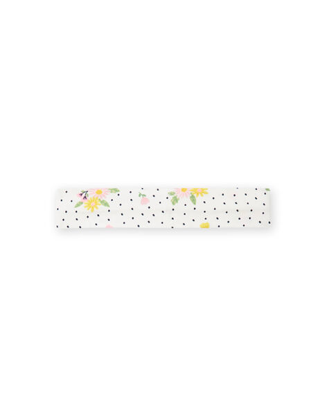 Bandeau écru à pois imprimé fleuri bébé fille NYISOBAN1 / 22SI09Q1BAN001