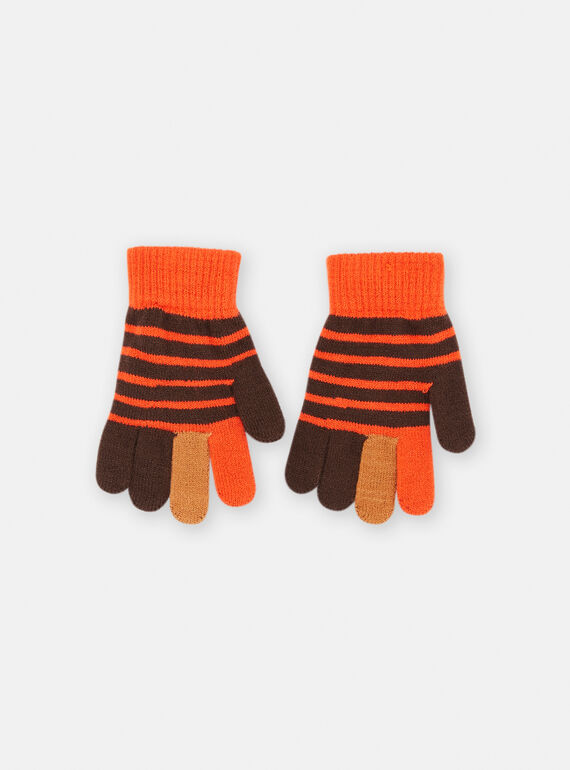 Gants en tricot rayé pour garçon SYOGROGAN4 / 23WI02O1GANI808