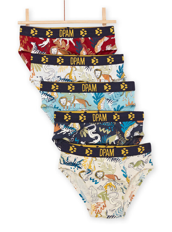 Lot de 5 slips à imprimé animaux PEGOSLISEM / 22WH1242D5L622