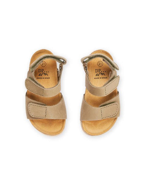 Sandales kaki en cuir RUNUKAKI / 23KK3861SLB604