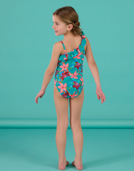 Maillot de bain 1 pièce turquoise à imprimé fleurs RYAMER3 / 23SI01R5MAIC217