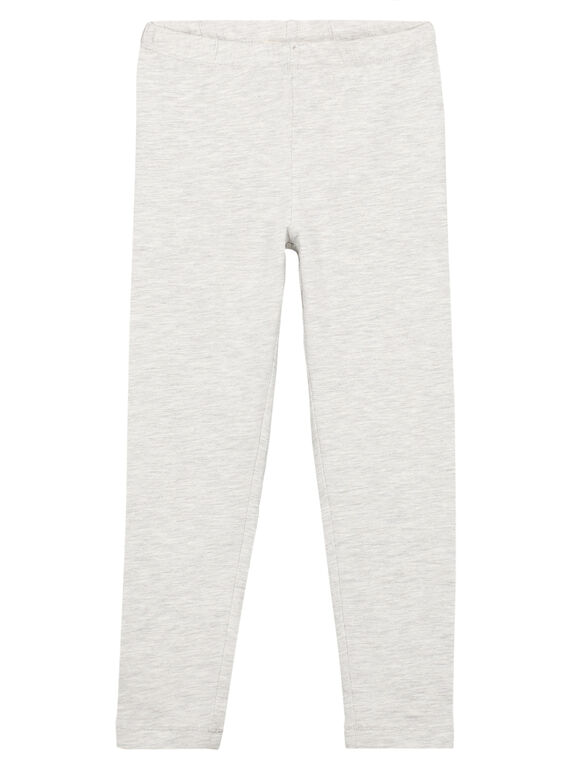 Legging uni gris chiné enfant fille GYAESLEG2 / 19WI01U5D26J920