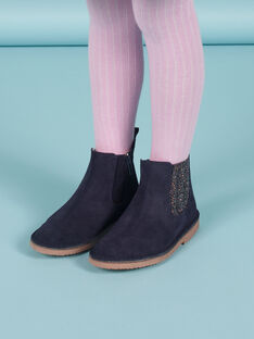 Boots bleu marine détails paillettes enfant fille MABOOTMAR / 21XK3574D0D070