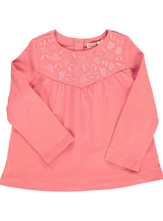 Tee-shirt manches longues bébé fille CIJOTEE2A / 18SG09R4TML404