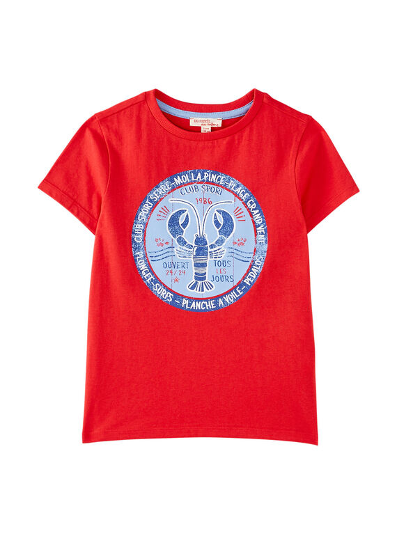 Tee shirt garçon manches courtes rouge  JOCEATI6 / 20S902N4TMCF524