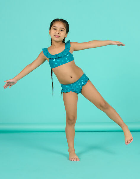 Maillot de bain bleu pétrole enfant fille NYABIK2 / 22SI01L6MAI716