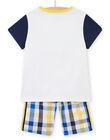 Pyjama blanc, bleu et jaune enfant garçon NEGOPYCPOP / 22SH12H5PYJ000