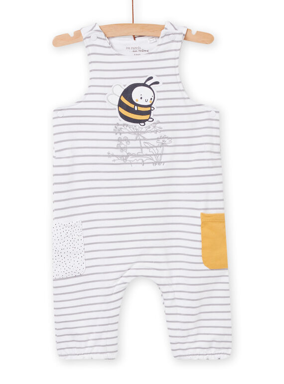 Salopette blanche et grise naissance mixte NOU1SAL1 / 22SF0541SAL000