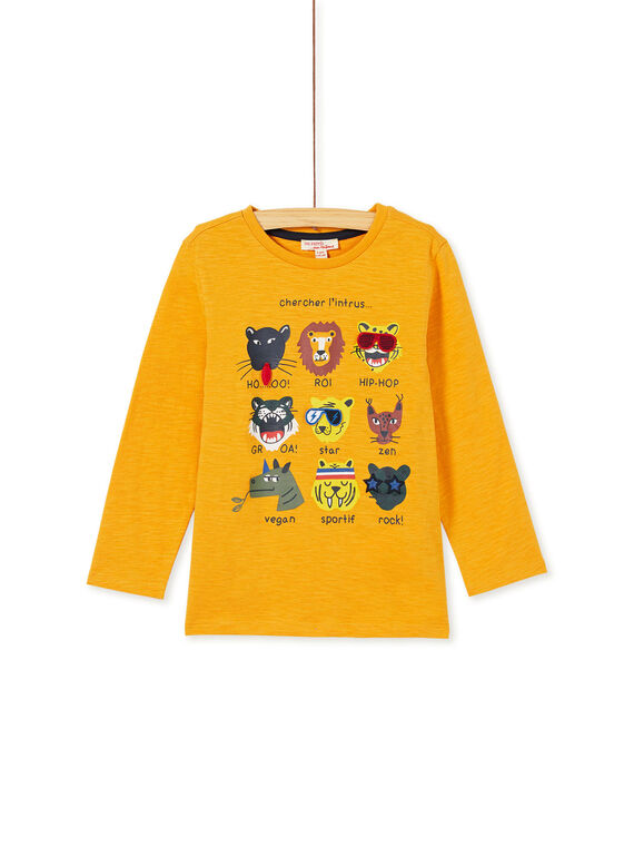 Tee shirt moutarde manches longues enfant garçon KOBRITEE2 / 20W902F1D5IB118