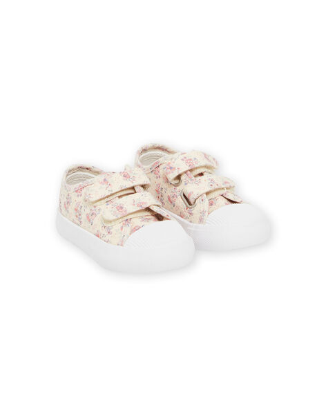 Basket deux velcros bébé fille en toile imprimée RITOILAOP1 / 23KK3772D16001