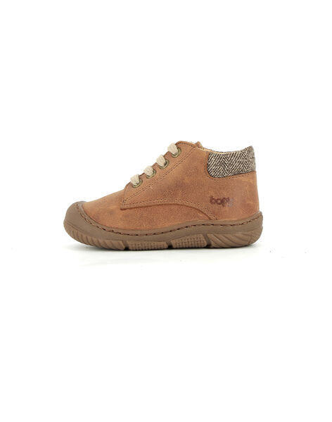 Bottillon cuir souple camel col chevron BOPY® PUBOTICHEV / 22XK3871D0F804