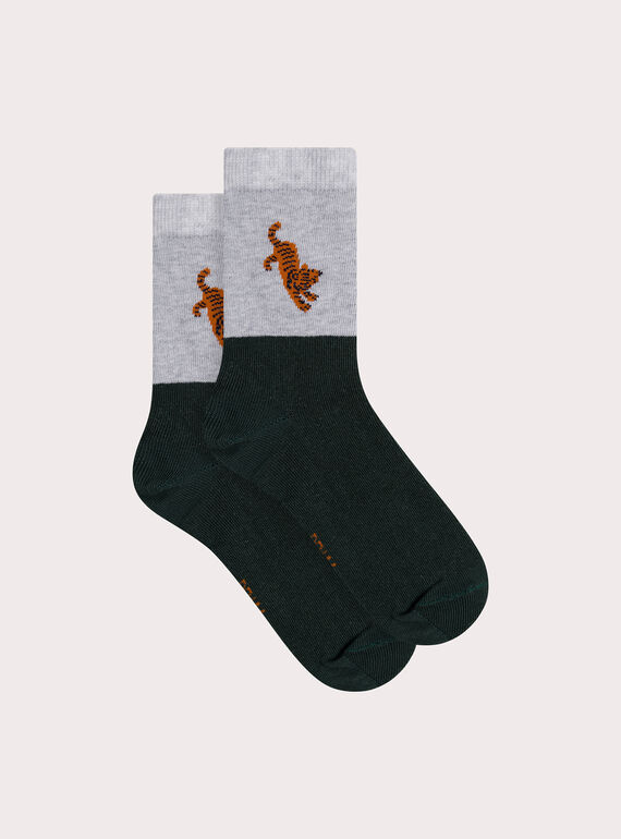 Chaussettes bicolores motif tigre pour garçon XYOJOCHOC1 / 25WI02E3SOQJ922