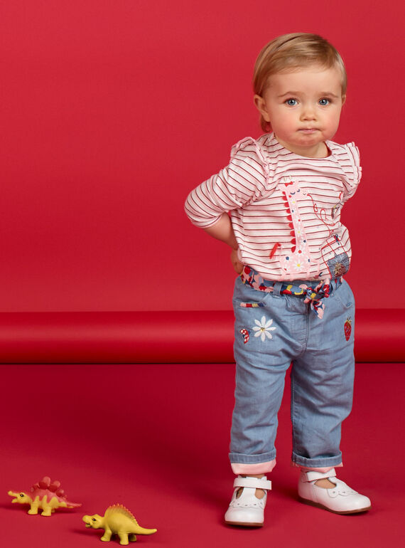 Jean bébé fille avec ceinture LICANPAN / 21SG09M1PANP272