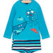 T-shirt et short de bain bleu à imprimé fantaisie