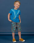 T-shirt manches courtes bleu à motif surfeur enfant garçon NOWATI2 / 22S902V6TMCC221