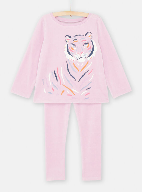 pyjama violet imprimé tigre pour enfant fille SEFAPYJTIG / 23WH1152PYJ320