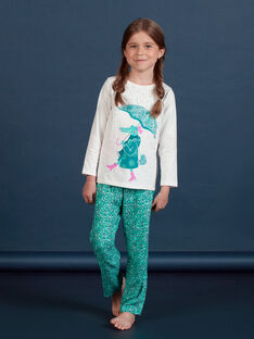 Ensemble pyjama motif fantaisie crocodile enfant fille MEFAPYJCRO / 21WH1182PYJ001