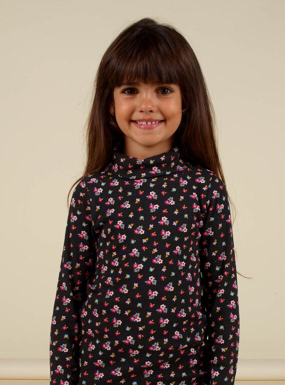 Sous-pull en jersey imprimé fleuri enfant fille MAHISOUP / 21W901U1SPLJ905