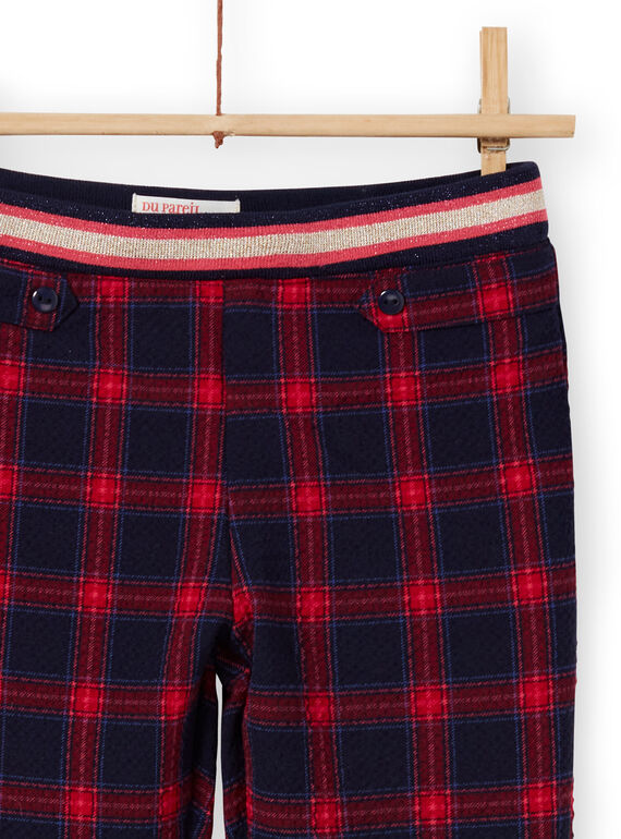 Pantalon milano imprimé tartan enfant fille MAMIXPANT / 21W901J1PANC205