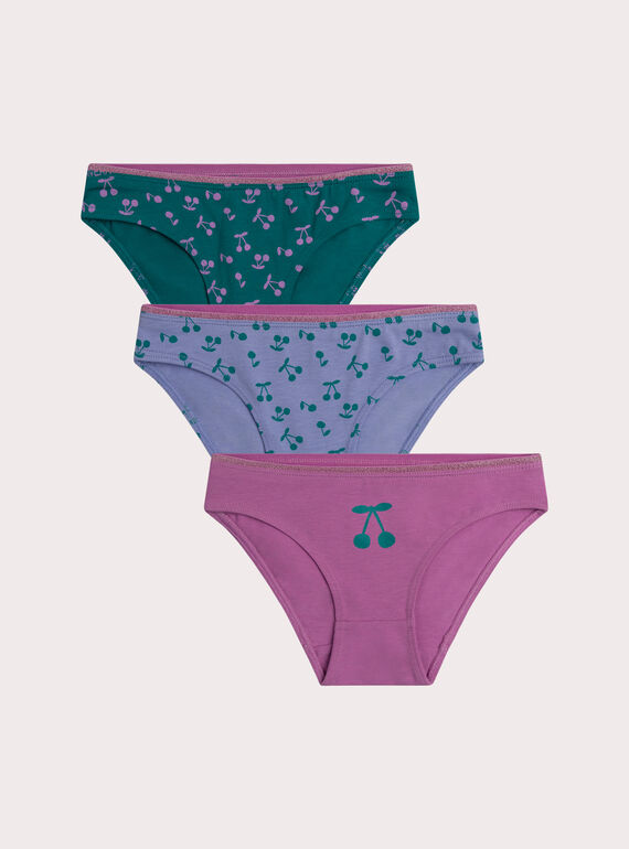 Lot de 3 culottes cerises pour enfant fille XEFALOT2 / 25WH1143D5LG627