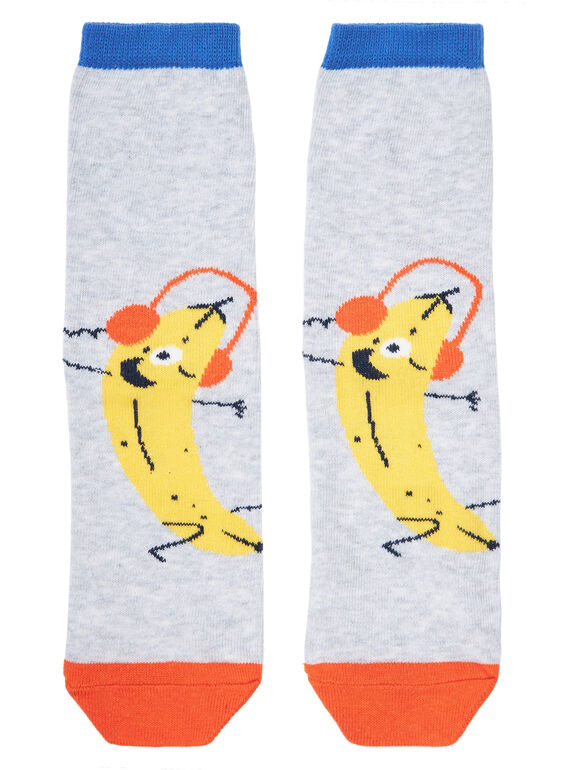 Chaussette garçon grise avec motif banane JYOVICHO2 / 20SI02D2SOQ943
