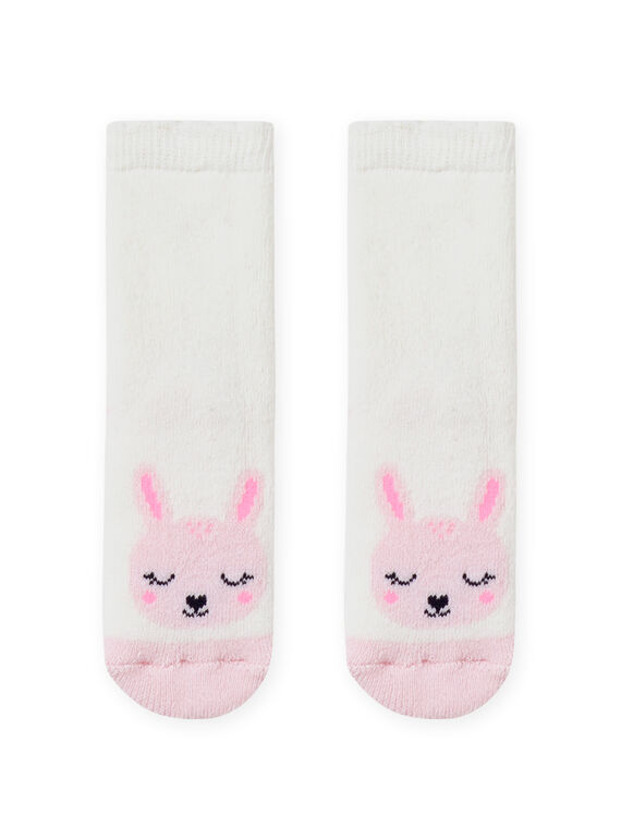 Chaussettes écrues à motif lapin bébé fille MYIJOSOQB4 / 21WI0912SOQ001