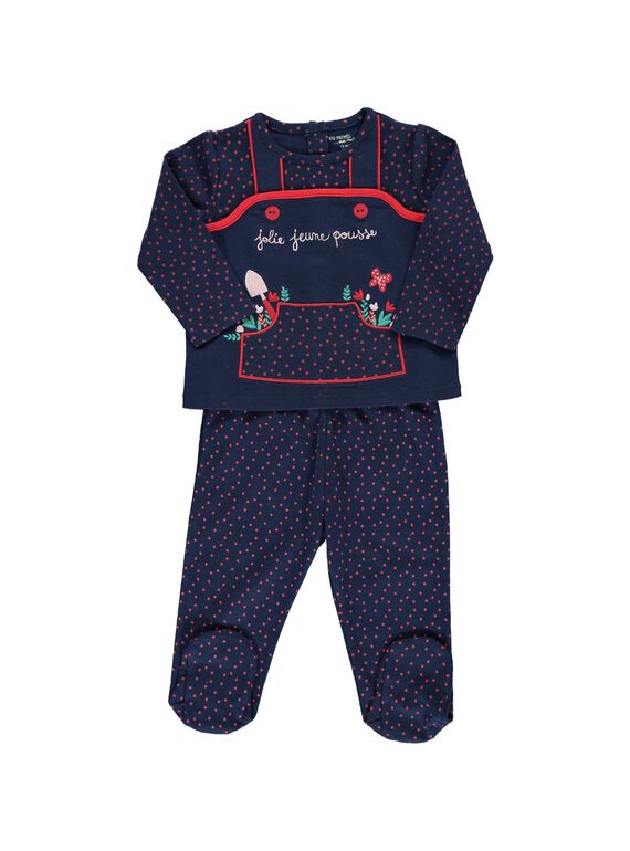 Pyjama en coton bébé fille CEFIPYJFLE / 18SH1351PYJ099