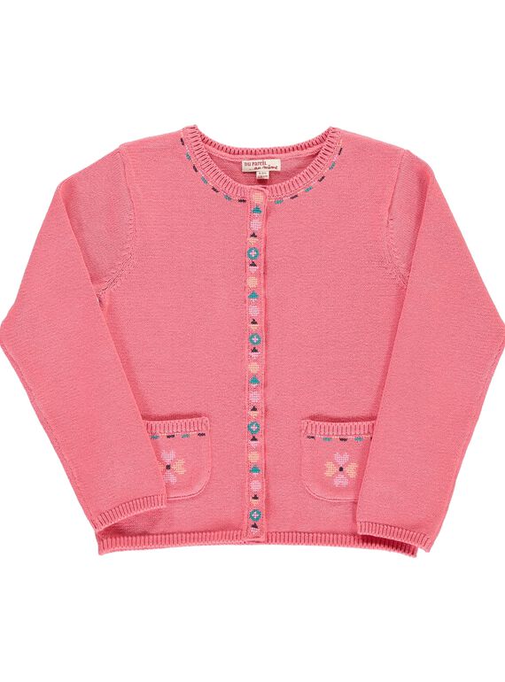 Gilet en maille de coton fille CAHOCAR2 / 18S901E2CAR404