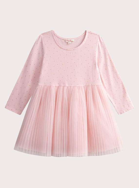 Robe rose pale bi-matière WAPAROB4 / 25S90113ROB309