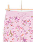 Jogging rose à imprimé licorne et fleur PAJOBAJOG3 / 22W901D1JGBH700