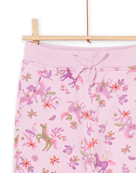 Jogging rose à imprimé licorne et fleur PAJOBAJOG3 / 22W901D1JGBH700