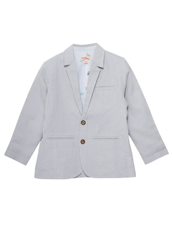 Veste garçon de cérémonie fines rayures grises JOPOEVES / 20S902G1VES940