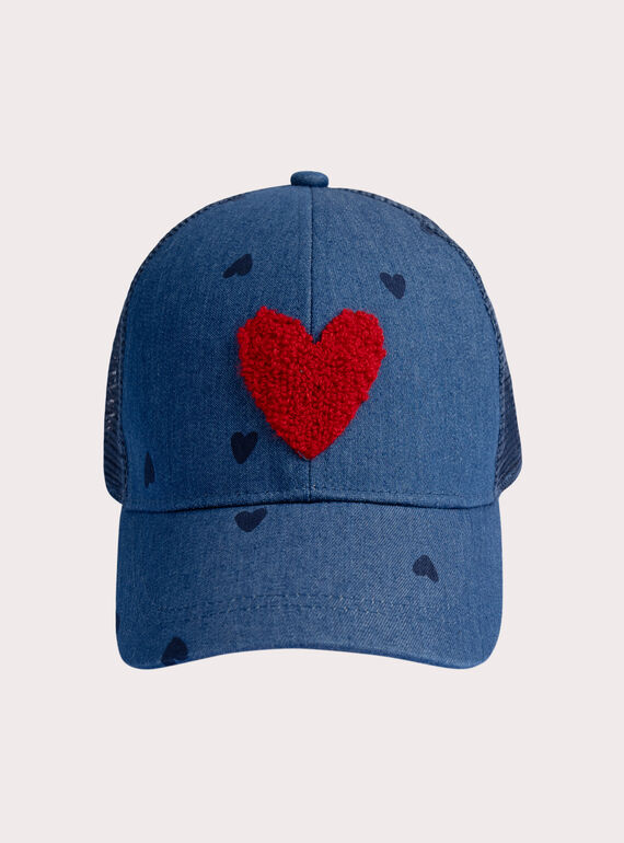 Casquette en denim motif cœur pour fille WYAJOCAP2 / 25SI01G3CHAP274