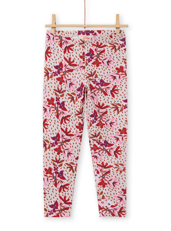 Legging rose à imprimé fleuri enfant fille MYACOMLEG / 21WI01L1CALD329