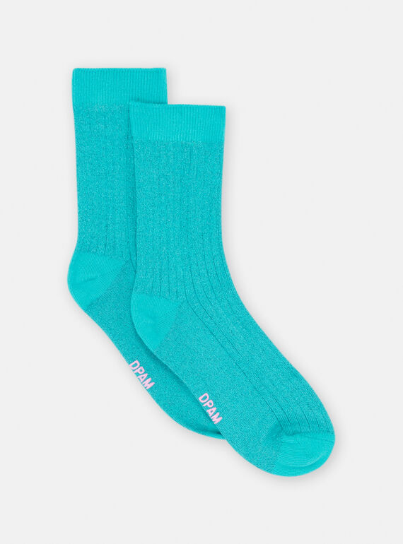 Chaussettes bleues en lurex fille SYAJOSCHO5 / 23WI01M2SOQC235