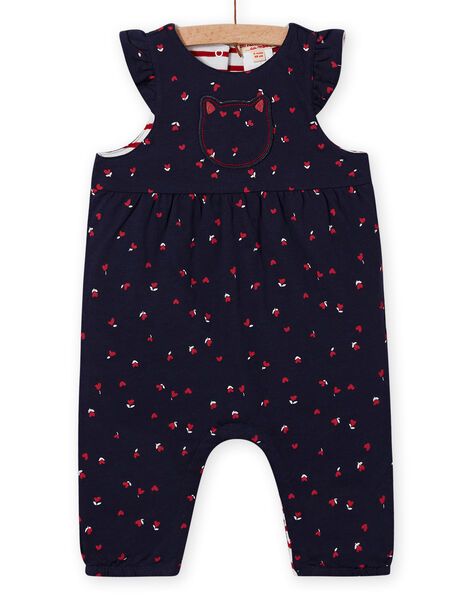 Combinaison réversible imprimé cœurs et rayures bébé fille MIMIXCOMB / 21WG09J1CBL070