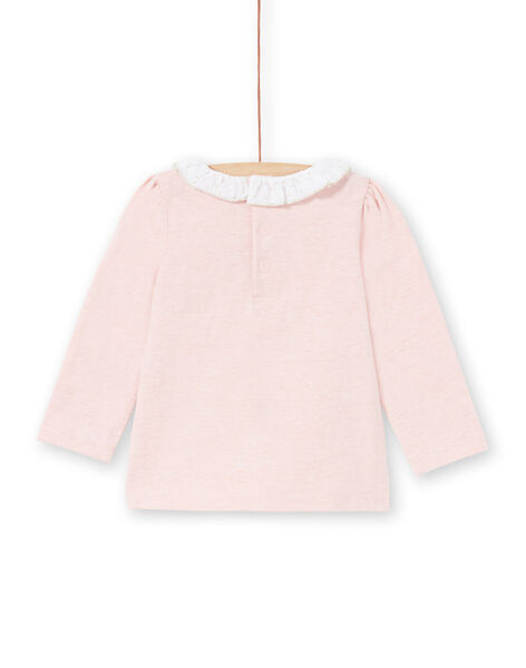 T-shirt rose et blanc bébé fille MIJOBRA2 / 21WG0914BRAD314