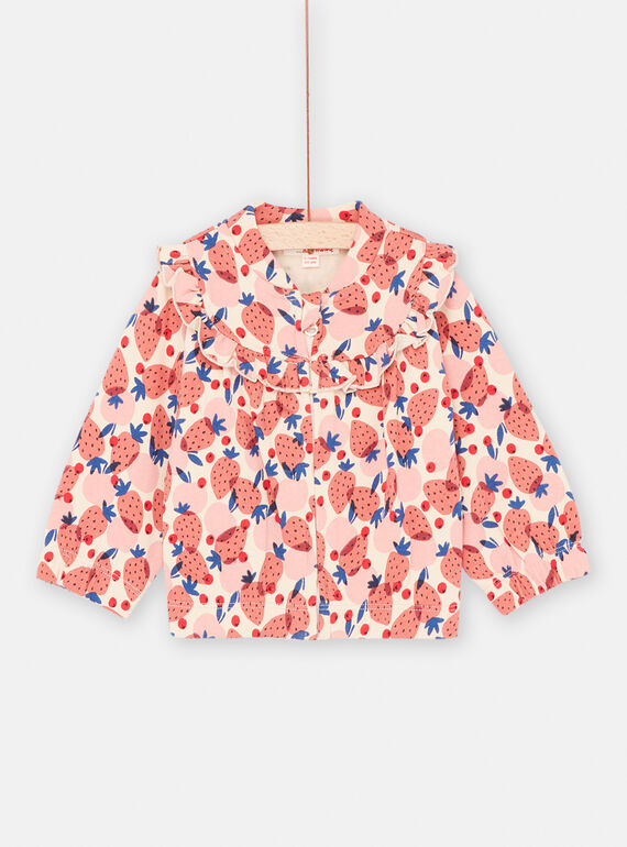Haut de jogging confortable multicolore à imprimé fruits bébé fille SIFORHOJOG / 23WG09K1JGH003