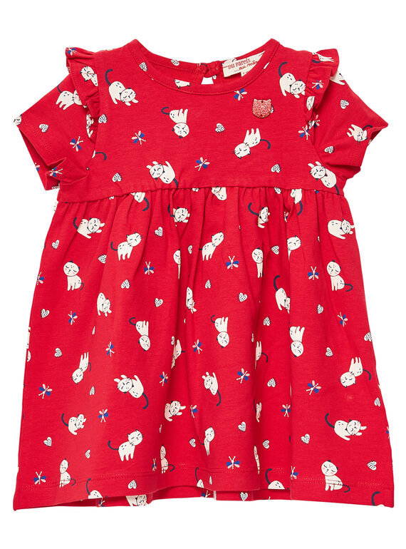 Robe imprimée en jersey bébé fille JIGRAROB2 / 20SG09E2ROB050