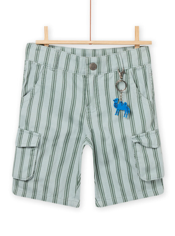 Bermuda vert d'eau à rayures enfant garçon NOSANBER3 / 22S902S3BER614